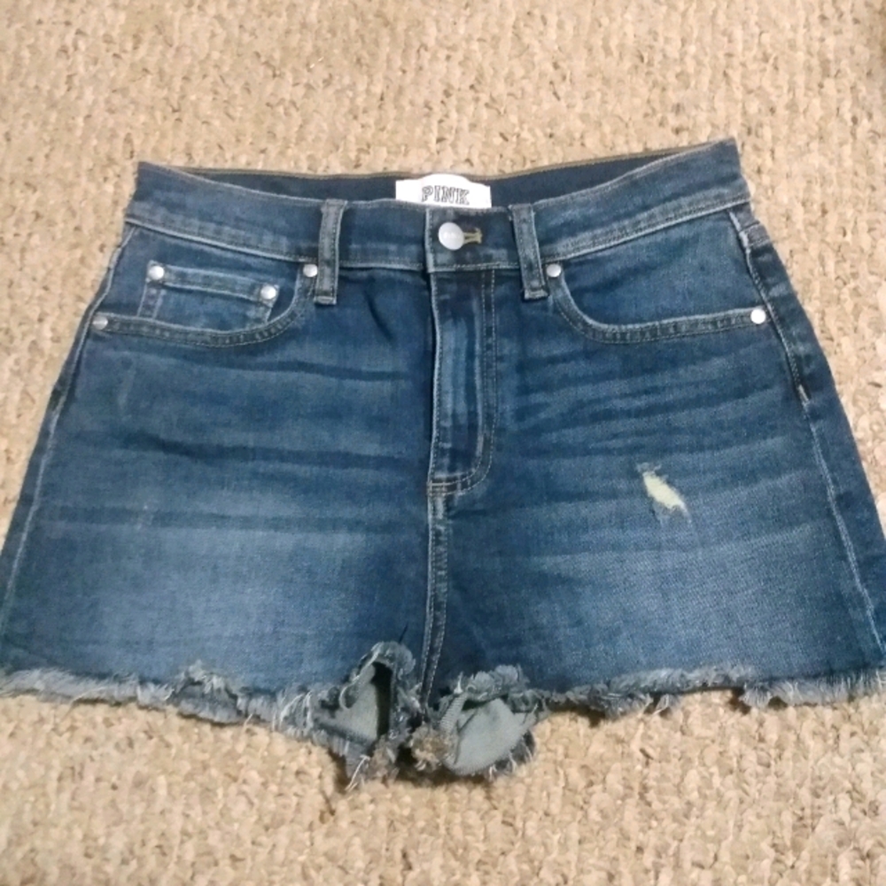 Pink jean shorts